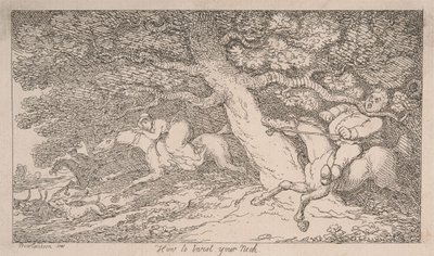 La chasse au renard : comment se tordre le cou [extrait de « Conseils aux sportifs »] - Thomas Rowlandson
