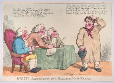 Explication de Hodge sur cent magistrats, 1er mars 1815 - Thomas Rowlandson