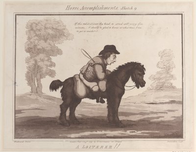 Accomplissements du cheval, Croquis 9: Un flâneur !! - Thomas Rowlandson