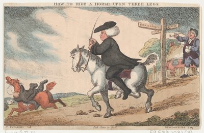 Comment monter un cheval sur trois jambes, 11 juin 1808 - Thomas Rowlandson