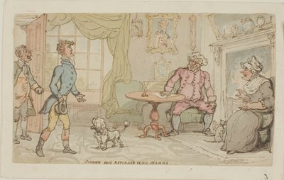 Johnny en sécurité retourne chez sa mère - Thomas Rowlandson