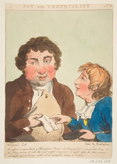 Joie avec tranquillité Le Brun travesti, ou Caricatures des passions, 21 janvier 1800 - Thomas Rowlandson