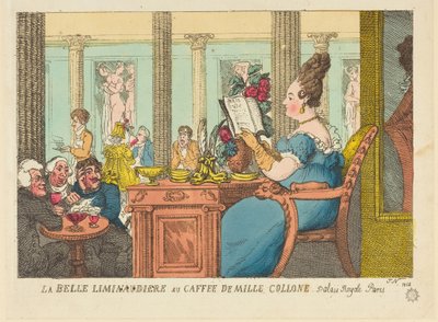 La Belle Limonaudiere au Cafe des Mille Colonnes, Palais Royal, Paris - Thomas Rowlandson