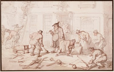 Ouvriers posant un trottoir - Thomas Rowlandson