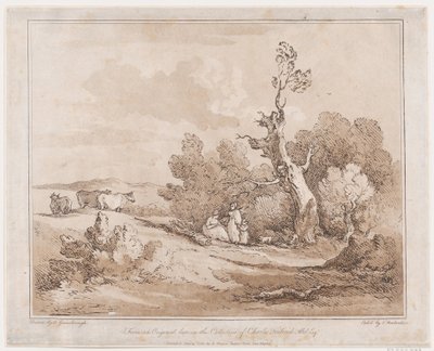 Paysage avec des figures ramassant du bois sous des arbres noueux, 21 mai 1789 - Thomas Rowlandson