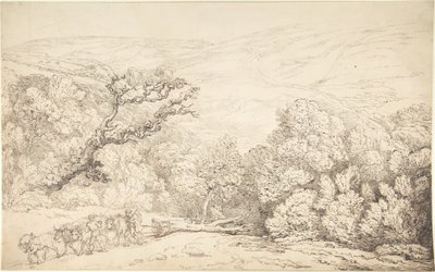 Paysage avec des bœufs et un arbre abattu - Thomas Rowlandson