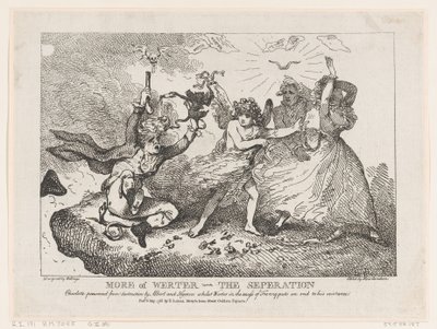 Plus de Werther-La séparation : Charlotte préservée de la destruction par Albert et ..., 6 mai 1786 - Thomas Rowlandson