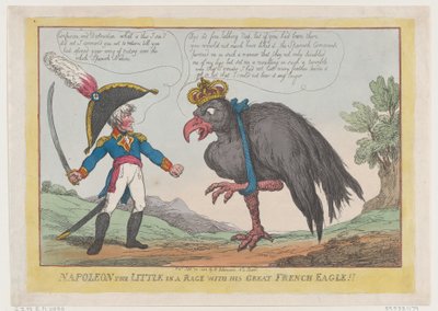 Napoléon le Petit en colère avec son grand aigle français !!, 20 septembre 1808 - Thomas Rowlandson