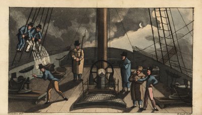 Rite de passage naval, Dogfish Bark : Johnny est envoyé sur le pont pour écouter l