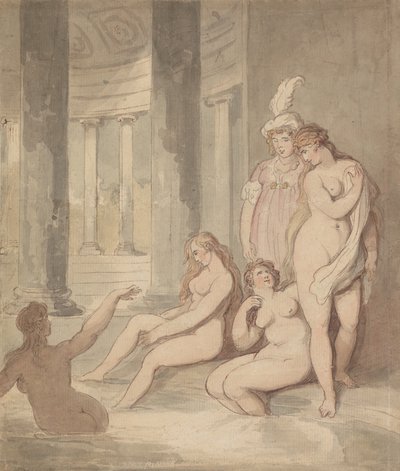 Des nymphes dans un bain romain - Thomas Rowlandson
