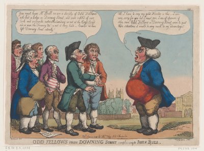Les Odd Fellows de Downing Street Se Plaignant à John Bull, 4 juin 1808 - Thomas Rowlandson