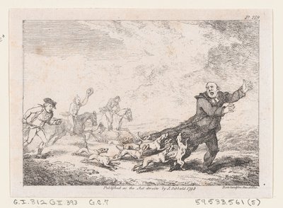 Parson Adams engagé dans une aventure de chasse périlleuse, des Aventures de Joseph Andre - Thomas Rowlandson