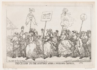 Procession vers les urnes après une campagne réussie, 30 avril 1784 - Thomas Rowlandson