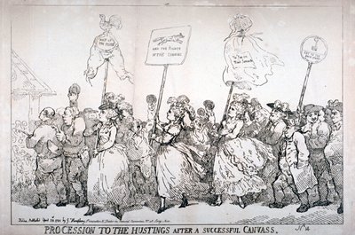 Procession vers les urnes après une campagne réussie, no:14, 1784 - Thomas Rowlandson