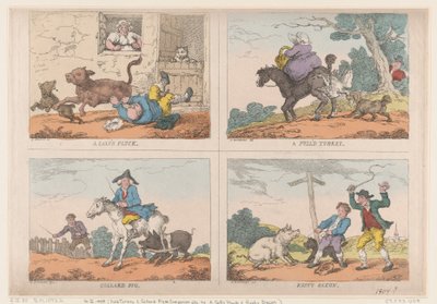 Dinde tirée, cochon collard, tripes de veau et bacon rouillé, 1807 - Thomas Rowlandson