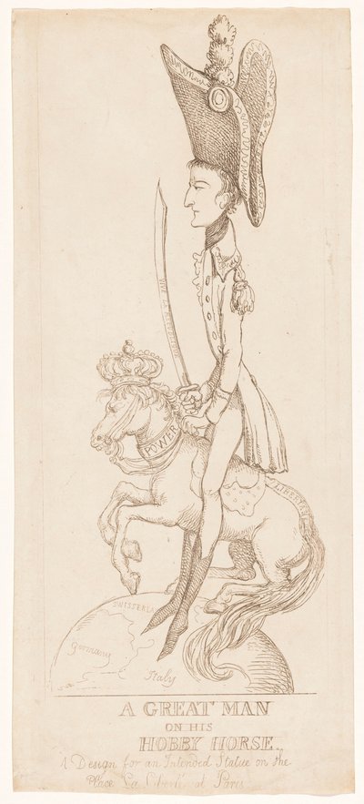 Statue équestre de Napoléon, 1804 - Thomas Rowlandson