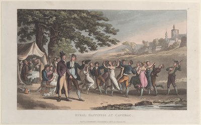 Bonheur rural à Caverac, du Journal des voyages sentimentaux dans les provinces du Sud..., 1821 - Thomas Rowlandson