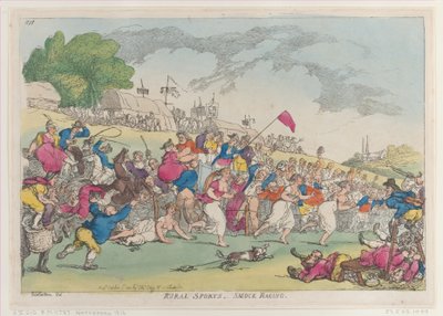 Sports ruraux, course en chemise, [1er octobre 1811], réimpression - Thomas Rowlandson
