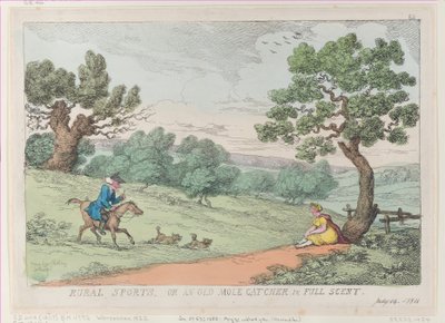 Sports ruraux, ou un vieux chasseur de taupes en pleine senteur, [1811], réimpression - Thomas Rowlandson