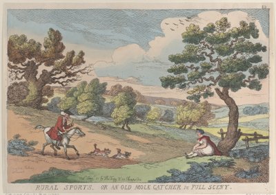Sports ruraux, ou un vieux chasseur de taupes en pleine sente, 31 août 1811 - Thomas Rowlandson