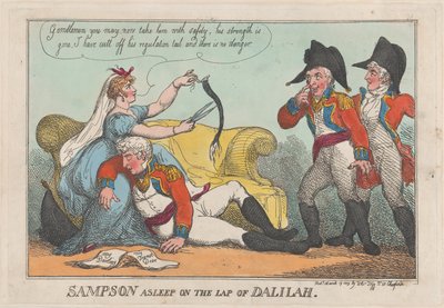 Samson endormi sur les genoux de Dalila, 19 mars 1809 - Thomas Rowlandson