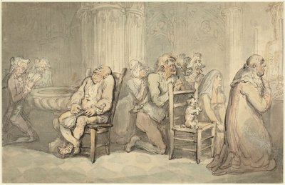 Scène dans une église française - Thomas Rowlandson