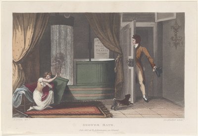 Douche, des Esquisses Poétiques de Scarborough, 1813 - Thomas Rowlandson