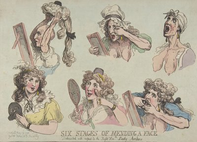Six étapes pour réparer un visage, dédié avec respect à la très honorable Lady Ar..., 29 mai 1792 - Thomas Rowlandson