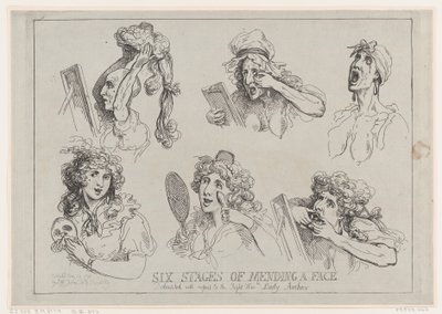 Six étapes pour réparer un visage, dédié avec respect à la très honorable Lady Ar..., 29 mai 1792 - Thomas Rowlandson