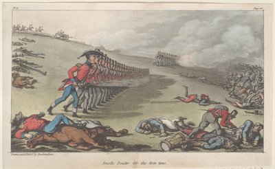 Sentir la poudre pour la première fois, des Aventures militaires de Johnny Newcome - Thomas Rowlandson