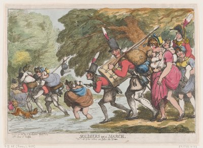 Soldats en marche - Thomas Rowlandson