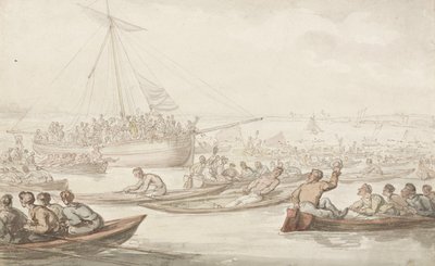 La course annuelle de rameurs pour le manteau et l
