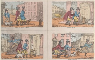 La chasse du bailli : sortie le matin, en plein parfum, débusquant, 1809 - Thomas Rowlandson