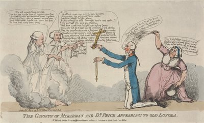 Les fantômes de Mirabeau et du docteur Price apparaissant au vieux Loyola - Thomas Rowlandson