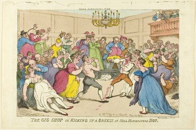 La boutique de gig ou Faire du vent chez Nell Hamiltons Hop - Thomas Rowlandson