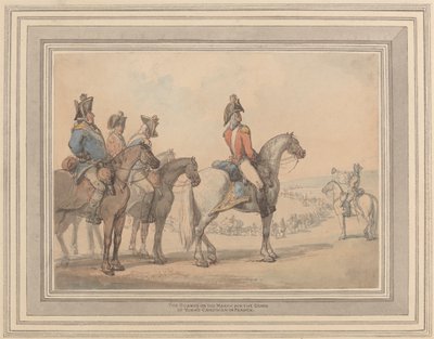 Les gardes en marche pour la campagne du duc d