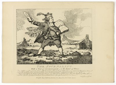 Le journaliste, extrait du Tour des Hébrides de Boswell - Thomas Rowlandson