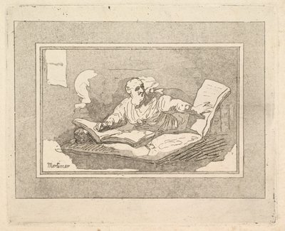 Le Philosophe Vieil homme barbu copiant un livre, 1783-87 - Thomas Rowlandson