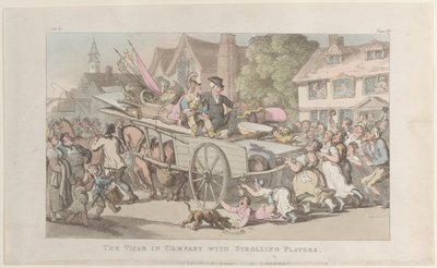 Le Vicaire en compagnie de comédiens ambulants, du Vicaire de Wakefield - Thomas Rowlandson