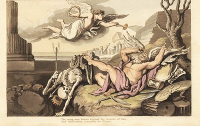 La mort et le Père Temps étendus sous l