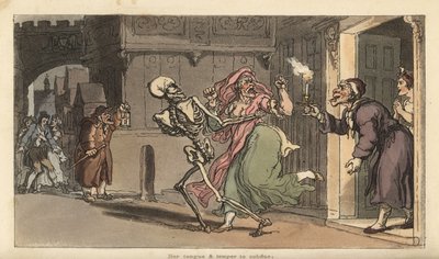 Le squelette de la Mort emporte une virago d