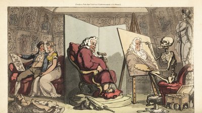Le squelette de la Mort peint le portrait d