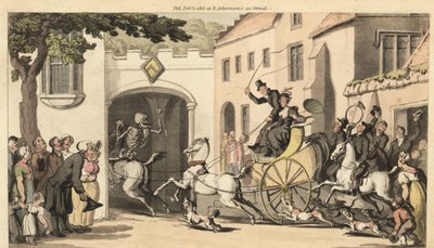 Le squelette de la Mort précède un tandem transportant l