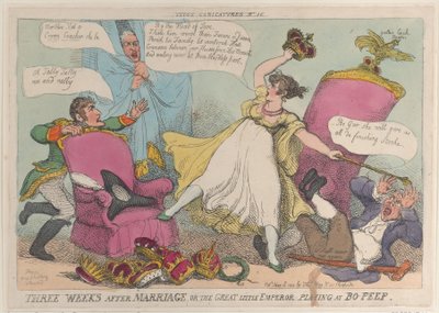 Trois semaines après le mariage, ou le petit grand empereur jouant à cache-cache - Thomas Rowlandson