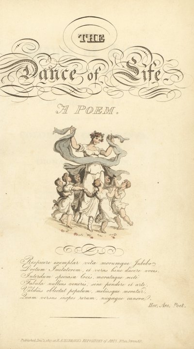 Page de titre avec titre calligraphique et vignette - Thomas Rowlandson
