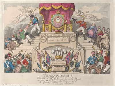 Transparence : Exposée chez R. Ackermann dans le Strand le 27 novembre, 27 novembre 1815 - Thomas Rowlandson