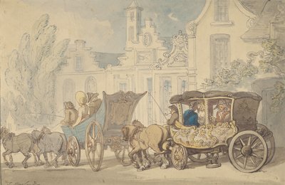 Deux autocars – Vous voyagez en France  - Thomas Rowlandson
