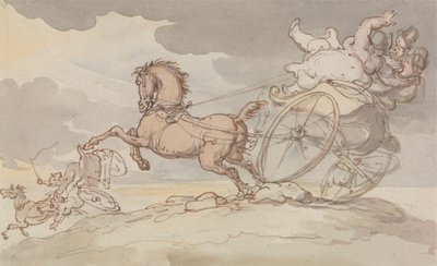 Deux calèches en difficulté - Thomas Rowlandson