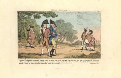 Deux gentilshommes de la Régence sur le point de se battre en duel avec des pistolets - Thomas Rowlandson
