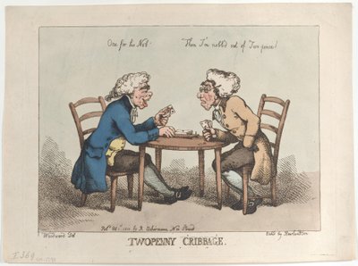 Twopenny Cribbage, [1er octobre 1799], réédité en 1810 - Thomas Rowlandson
